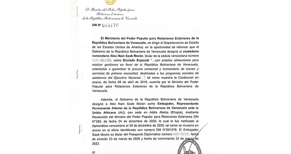 Maduro quiso cubrir con ‘inmunidad diplomática’ a quien para esa fecha ya era investigado en Estados Unidos, México, Colombia e Italia.