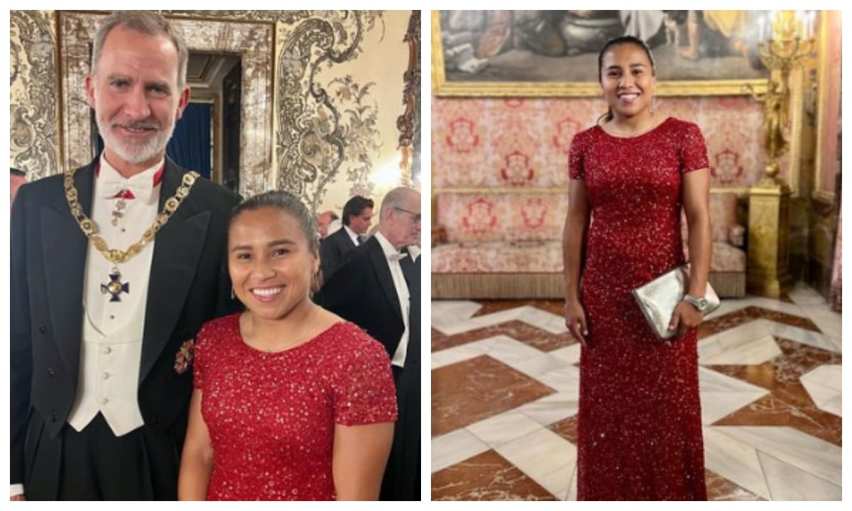 Leicy Santos, compartió con por el rey Felipe VI y la reina Letizia de España.