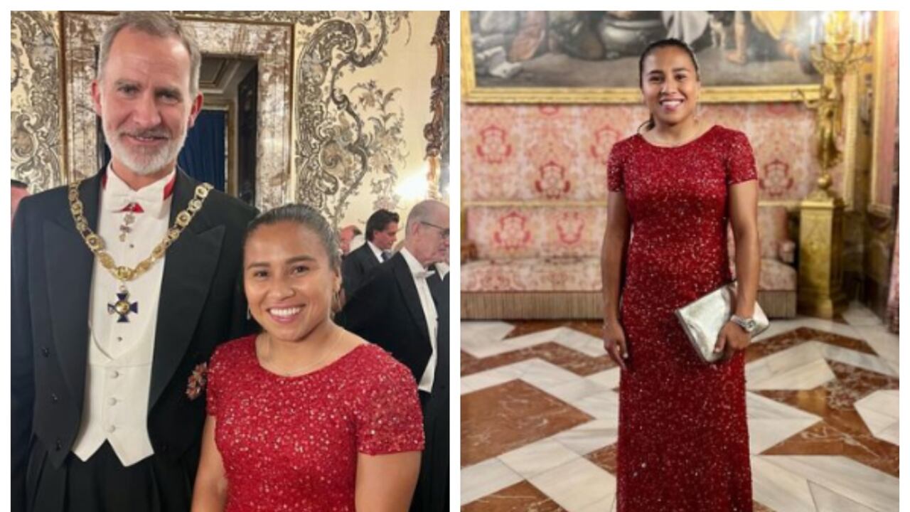 Leicy Santos compartió con por el rey Felipe VI y la reina Letizia de España.