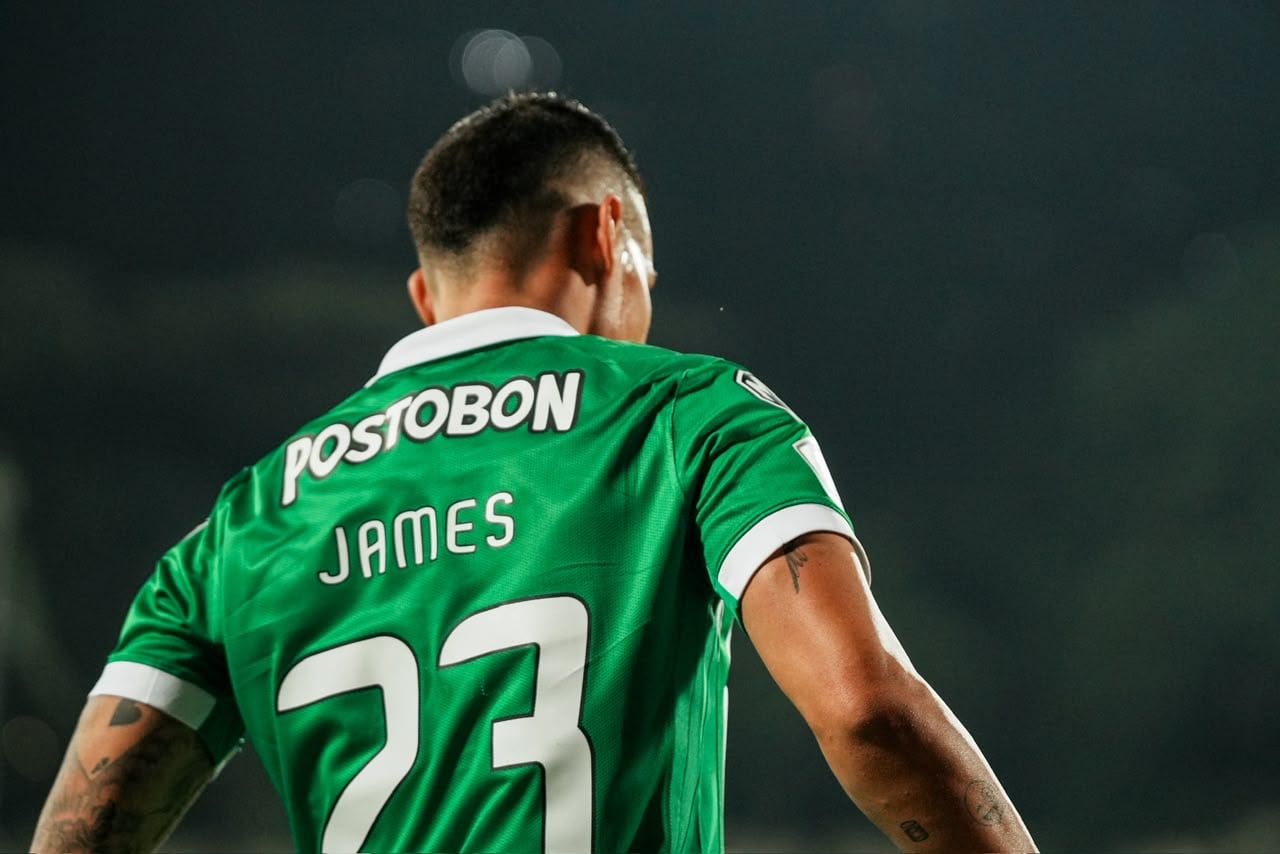 James Rodríguez durante el partido de Atlético Nacional contra Tolima