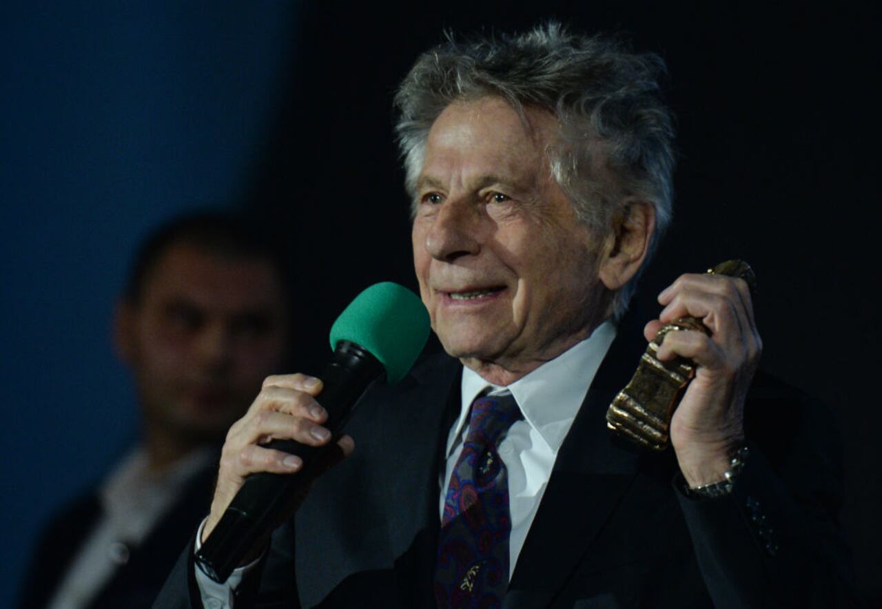 Roman Polanski, a French-Polish film director, producer, writer, and actor, addresses the public after he received Zloty Glan Award for his outstanding contribution for European cinema during the Final Gala of the 24th Cinergia European Cinema Forum in Helion Cinema, Lodz.