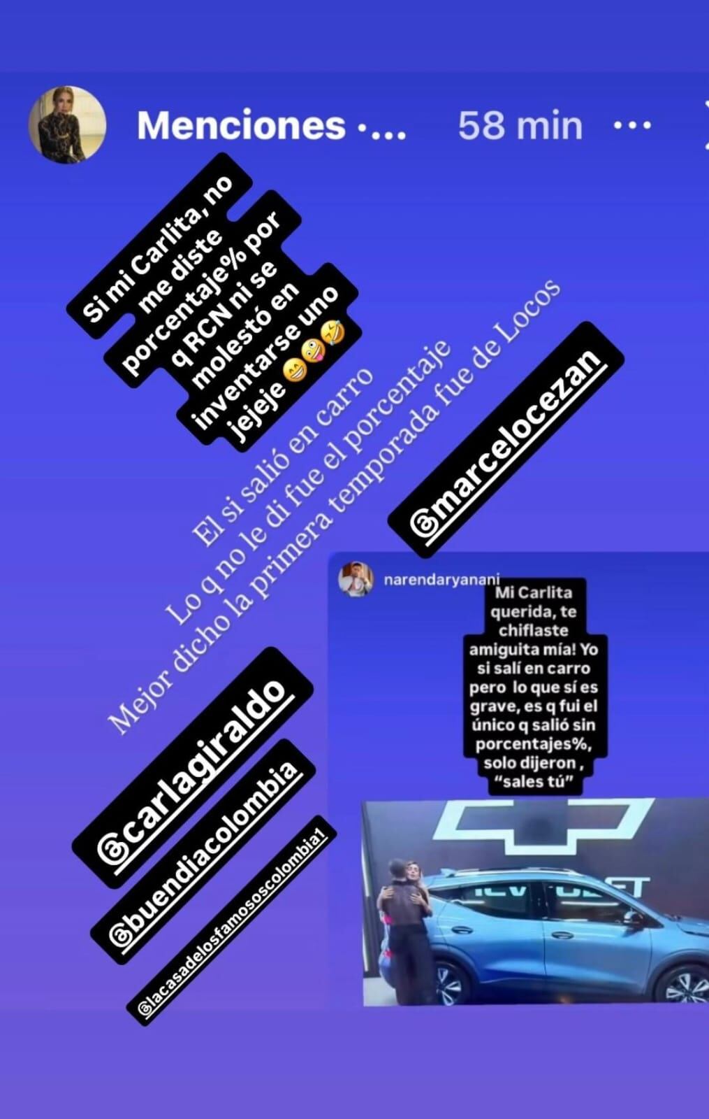 Polemica entre Carla Giraldo y Naren Daryanari