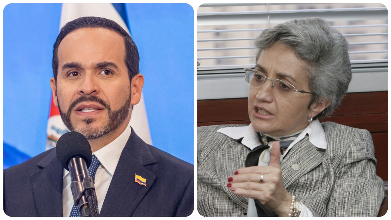El presidente de la República, Abelardo De La Espriella, y la ministra de Educación, Ilva Miryam Hoyos.