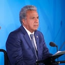 El entonces presidente ecuatoriano, Lenin Moreno, habla en la cumbre de las Naciones Unidas (ONU) sobre el cambio climático el 23 de septiembre de 2019 en la ciudad de Nueva York. (Photo by Drew Angerer/Getty Images)