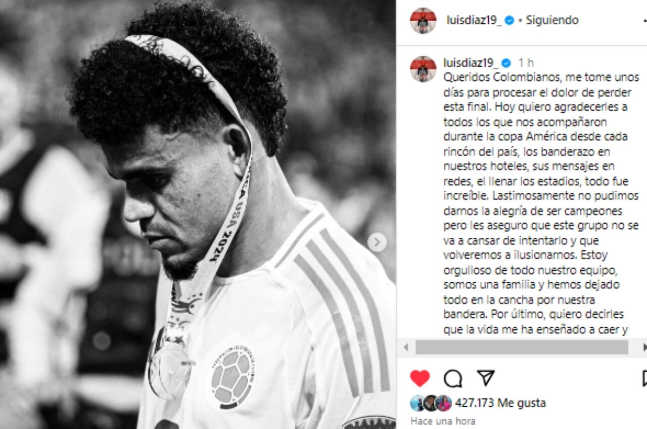 Este fue el mensaje de Luis Díaz.