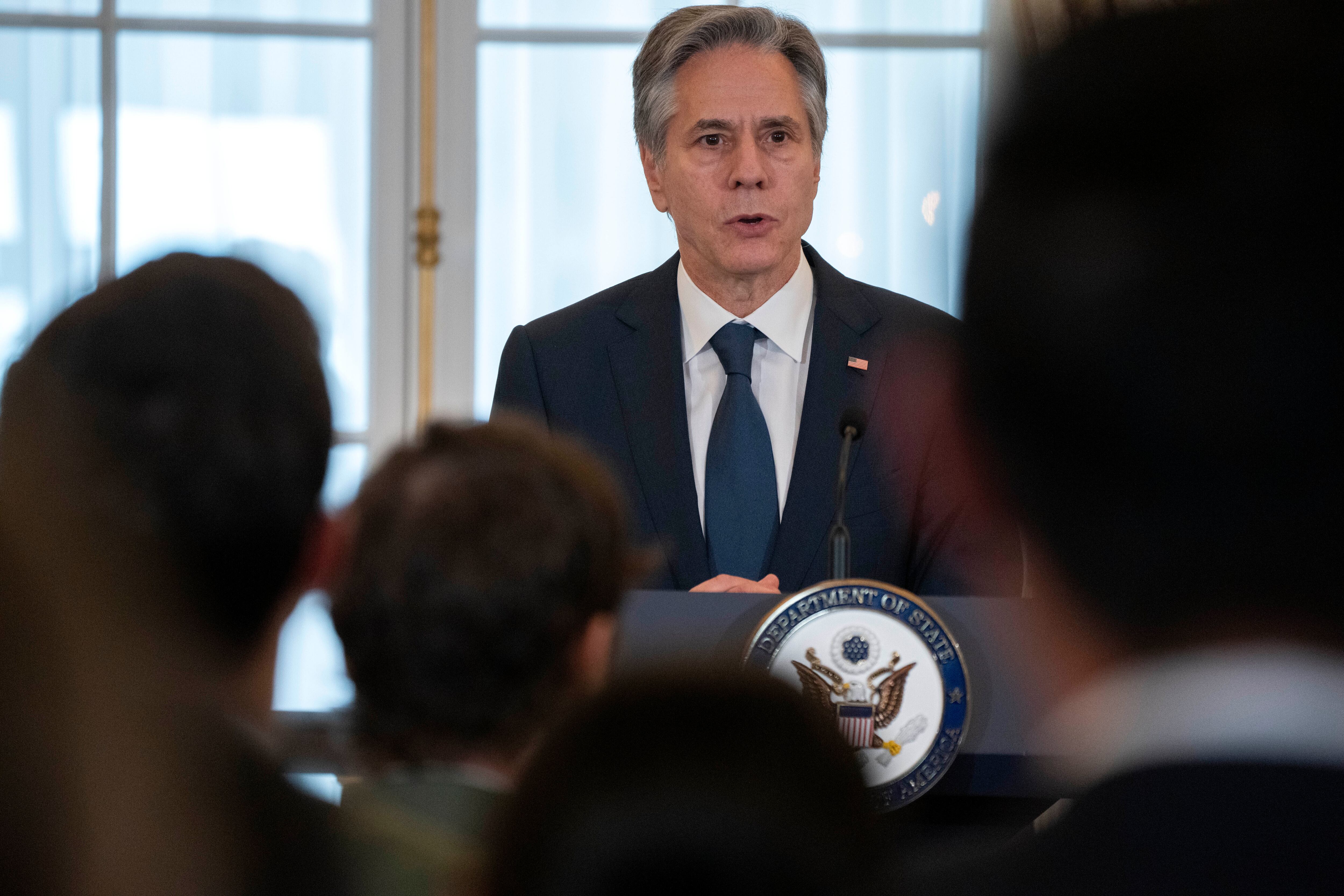 El secretario de Estado estadounidense Antony Blinken habla durante un evento en el Departamento de Estado el jueves 29 de junio de 2023, en Washington. (AP Foto/Jacquelyn Martin)