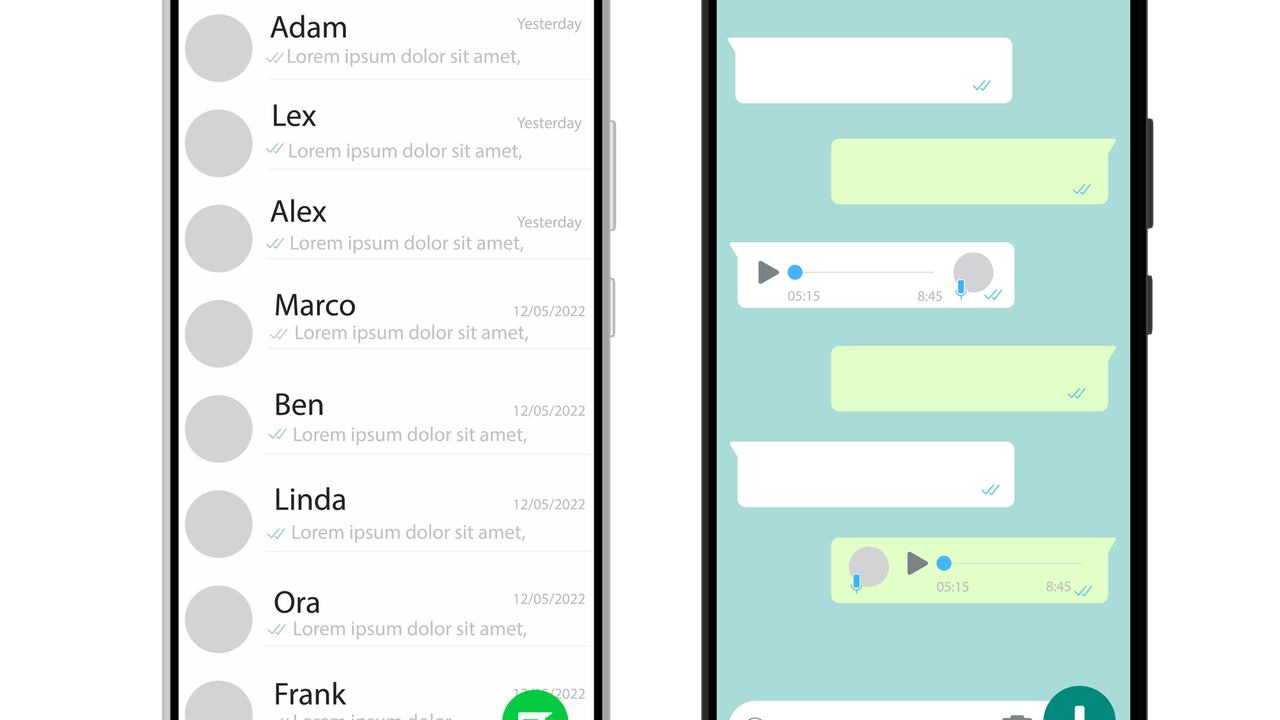 Ilustración que representa los chats de WhatsApp.