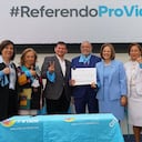 El comité promotor del referendo en contra de la legalización del aborto.