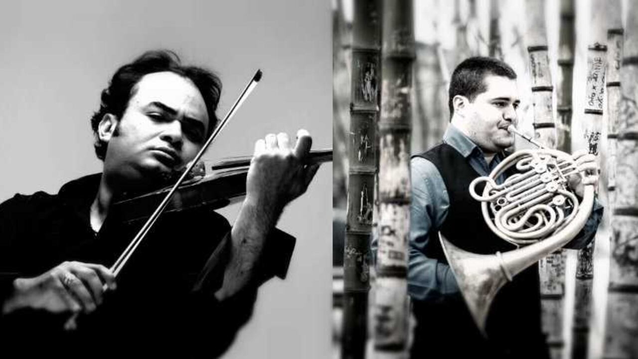 1. Alexis Cárdenas 2. Gabriel Betancur - Foto cortesía: Orquesta Filarmónica de Medellín