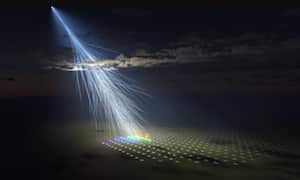 Ilustración artística de un rayo cósmico.