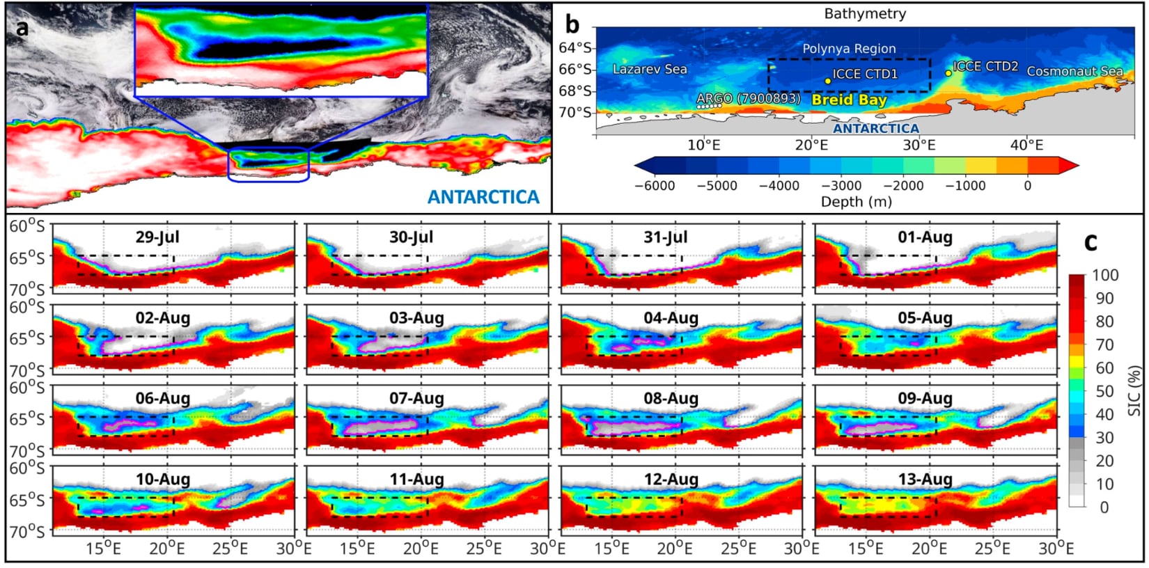El análisis desde el espacio permitió observar cómo evolucionó esta enorme zona de agua abierta.