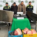 Ladrones fueron pillados cuando intentaban escapar con 10 arrobas de carne y dos cajas registradoras que hurtaron de una carnicería en Bogotá