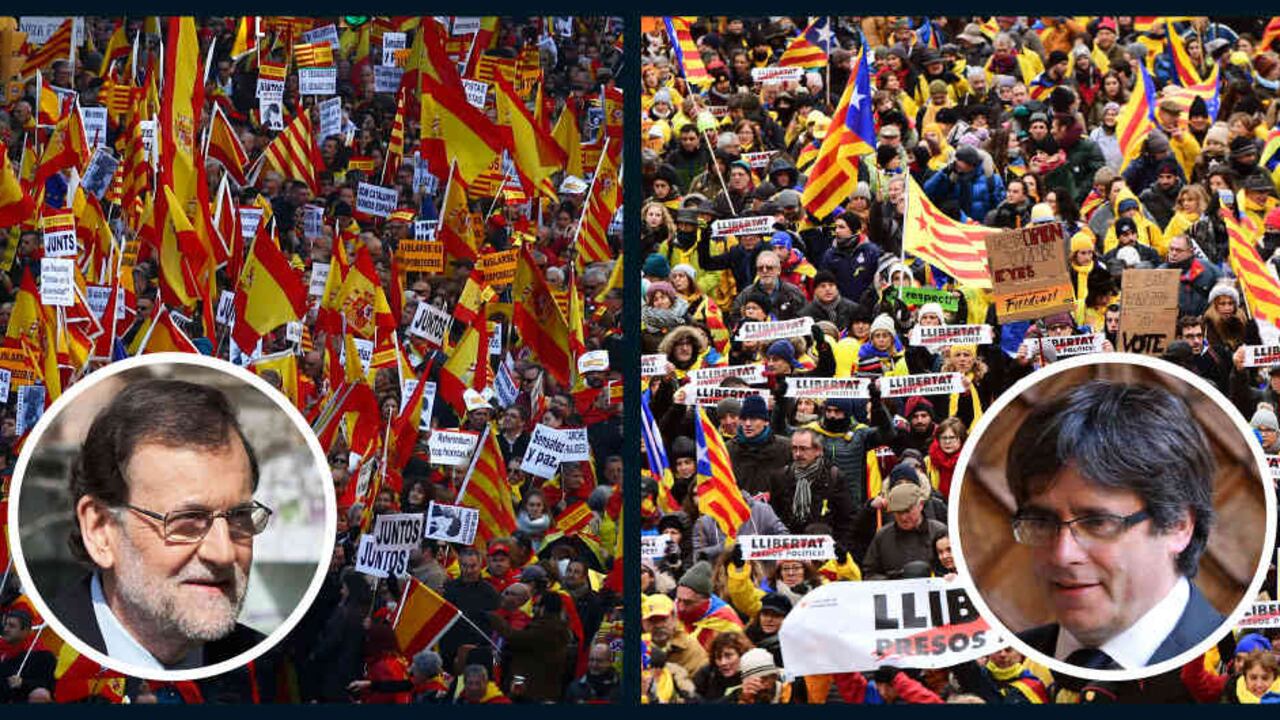 Manifestaciones multitudinarias a favor y en contra de la unidad de España han marcado la temporada. Foto: Getty Images