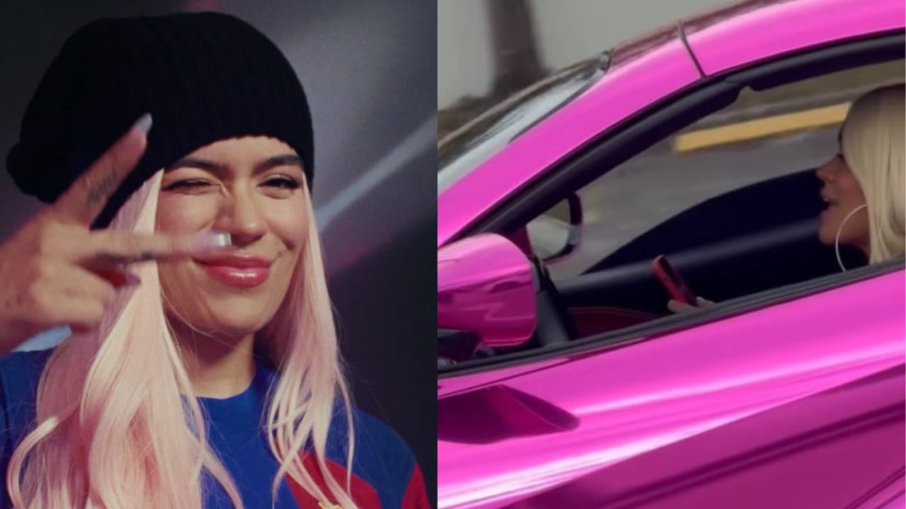 Descubren a Karol G en su Ferrari rosa en las calles de Miami