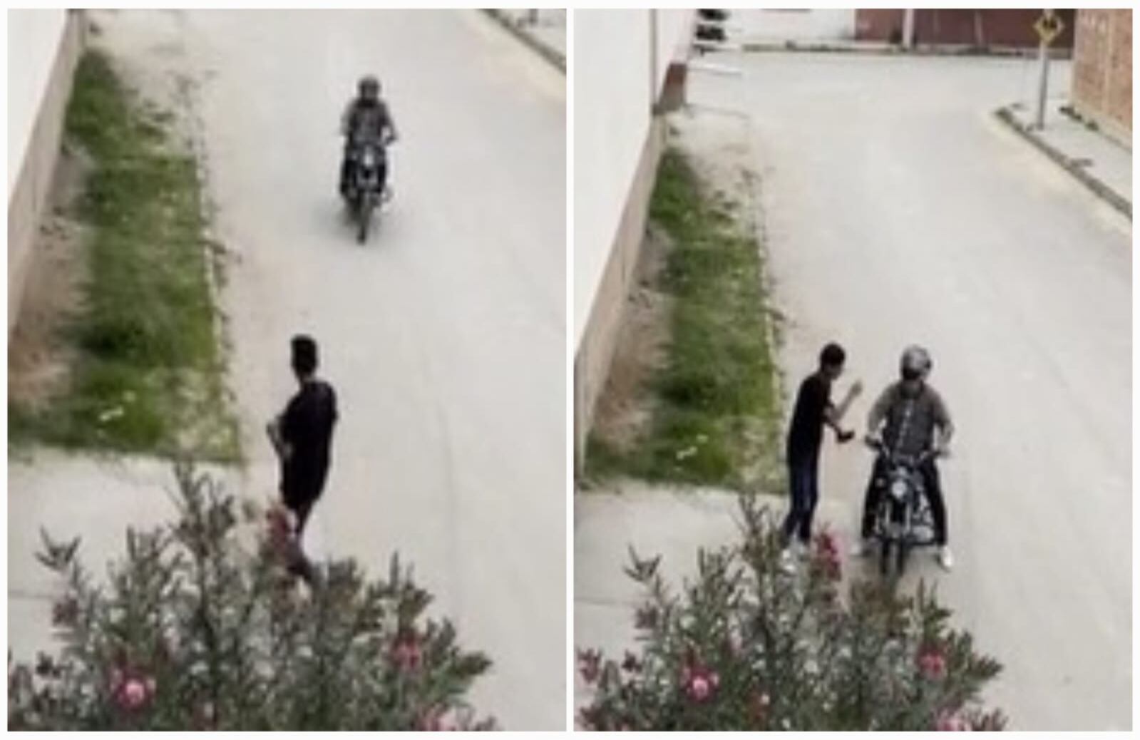 En la escena el presunto asaltante terminó devolviendo el celular.