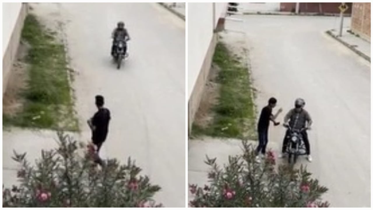 En la escena el presunto asaltante terminó devolviendo el celular.