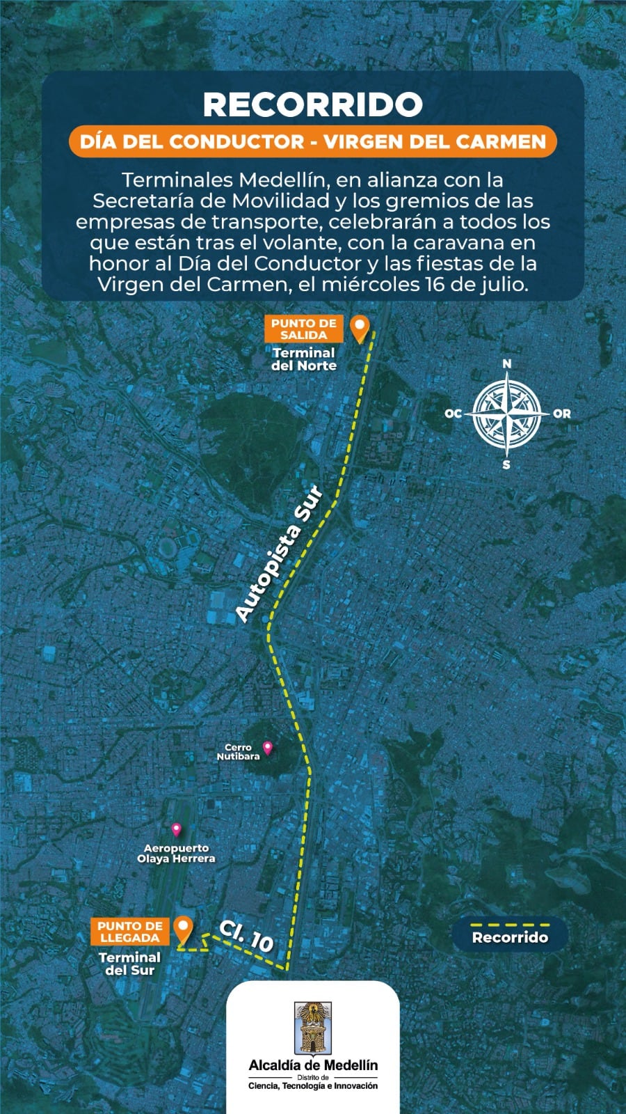 Este es el recorrido del Día de la Virgen del Carmen en Medellín.