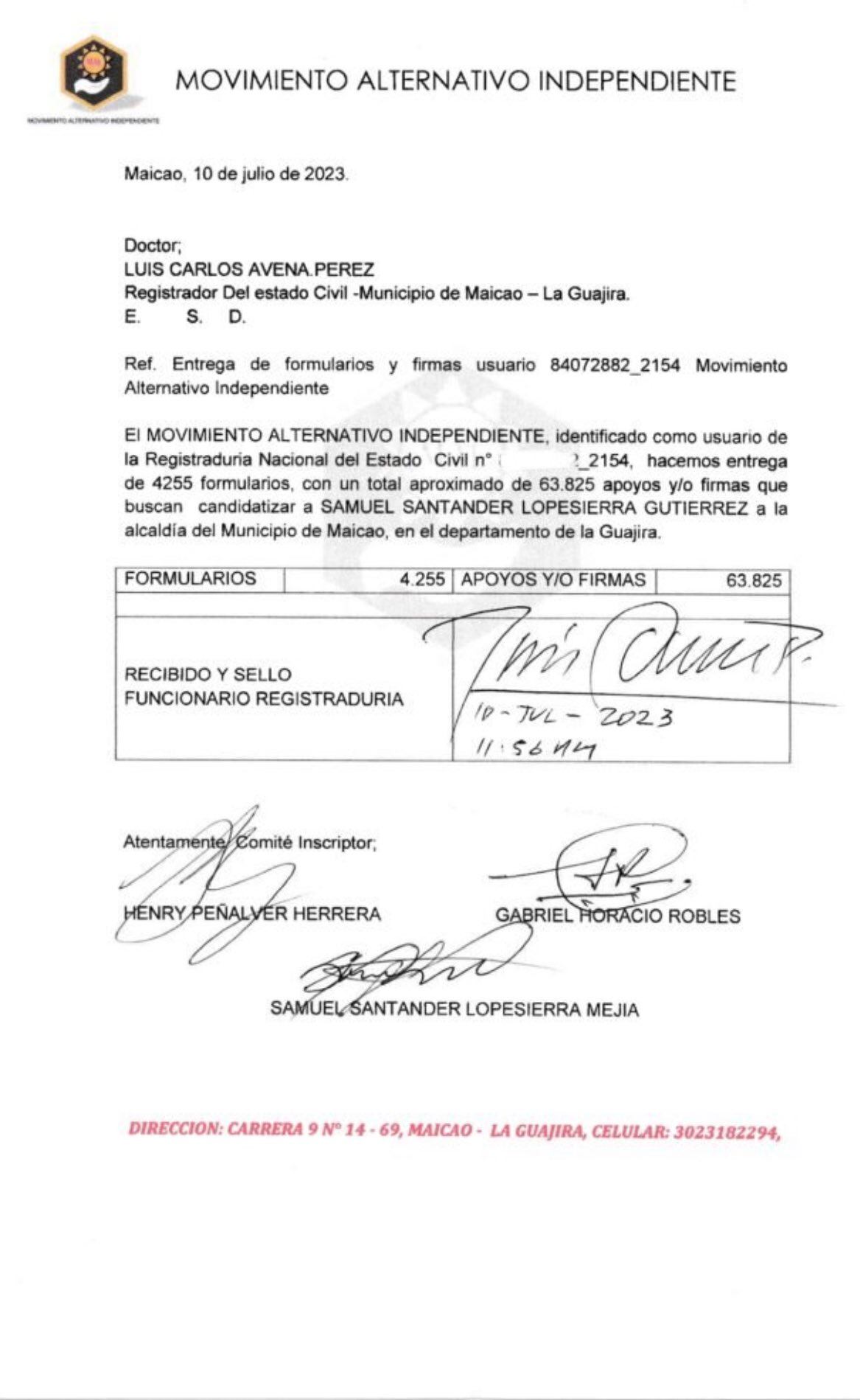 Oficialmente, es candidato a la alcaldía de Maicao un exnarco, conocido como 'Hombre Malboro'