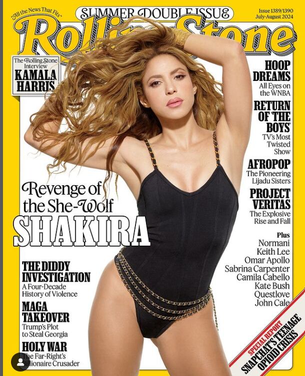 Shakira es la portada del mes de verano 2024 de la revista Rolling Stone.