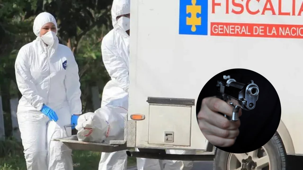 Pistola y levantamiento de cadáver por parte del CTI de la Fiscalía.