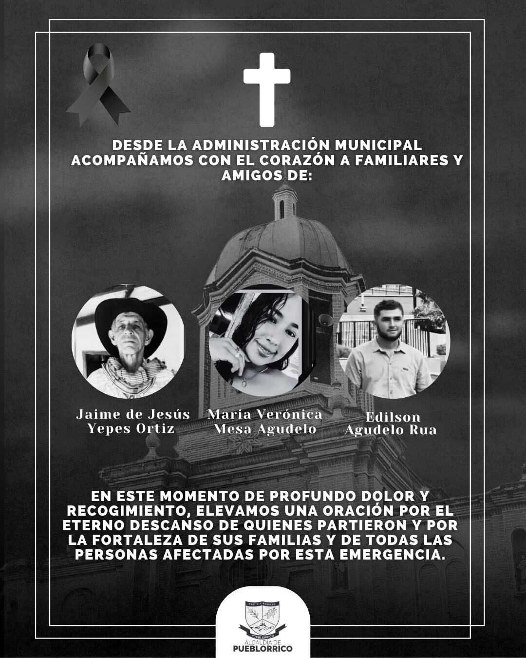 Tres personas murieron en emergencia en Pueblorrico, Antioquia.