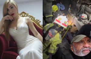 Daniela Largo, el momento del rescate y su papá.
