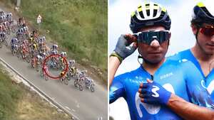 Nairo Quintana, afectado por nueva caída en la Vuelta a Burgos
