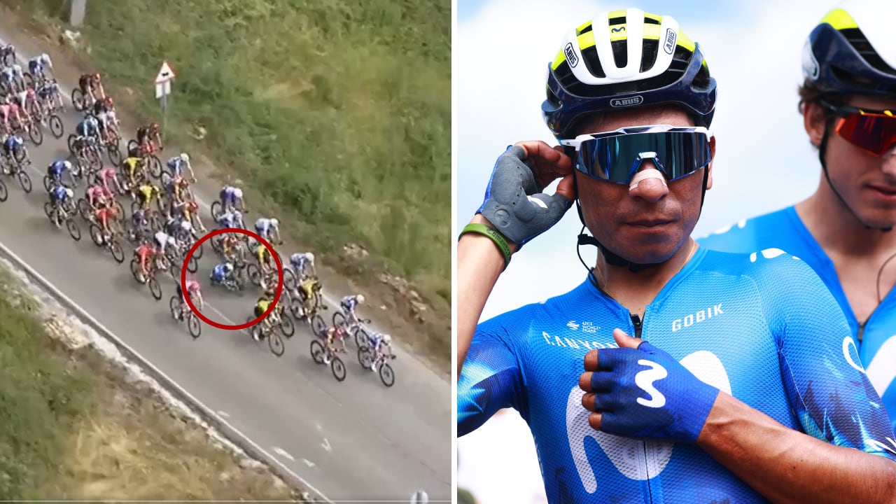 Nairo Quintana, afectado por nueva caída en la Vuelta a Burgos