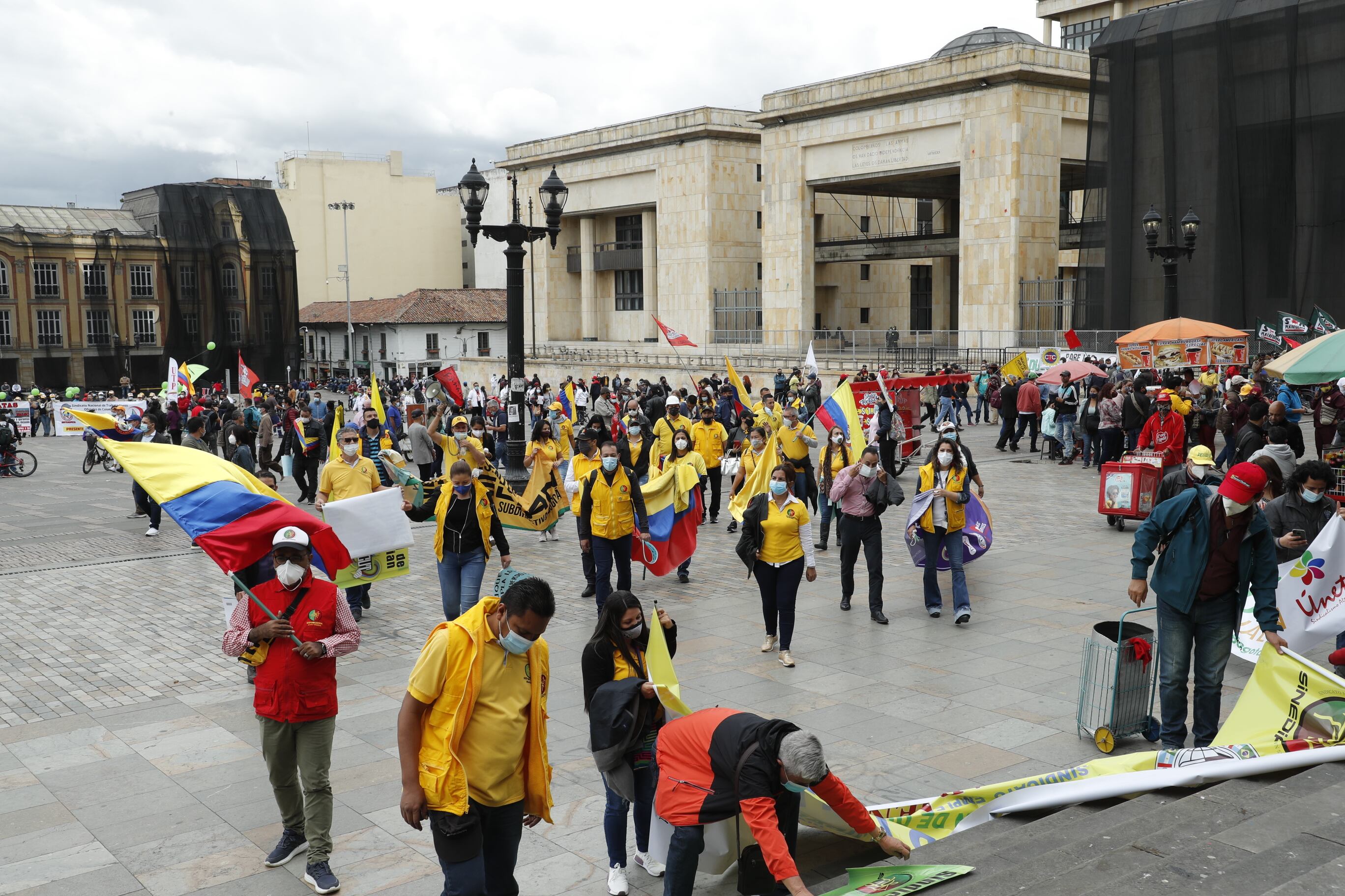 Paro nacional marchas cra 7 plaza de bolívar