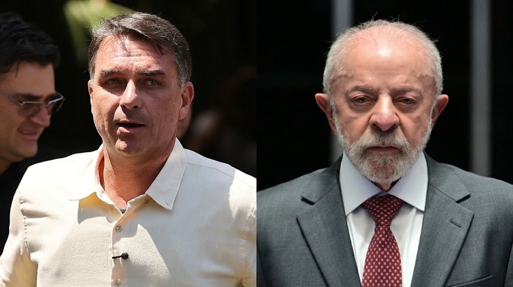Flavio Bolsonaro y Lula Da Silva
