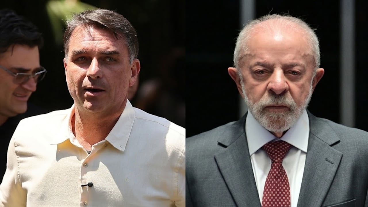 Flavio Bolsonaro y Lula Da Silva.