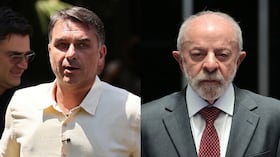 Flavio Bolsonaro y Lula Da Silva