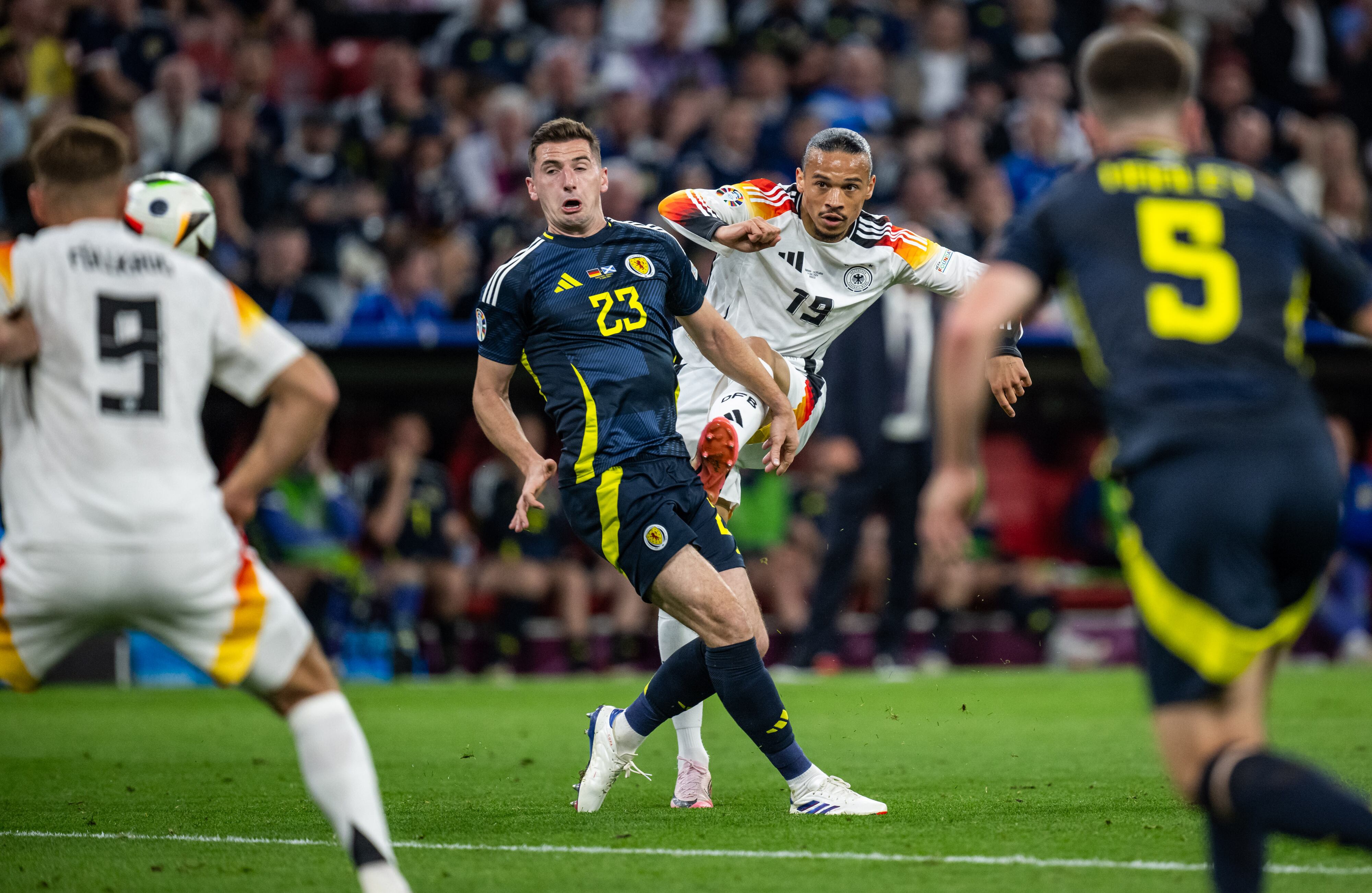 Leroy Sané en el debut de Alemania durante la Eurocopa 2024 ante Escocia en Múnich