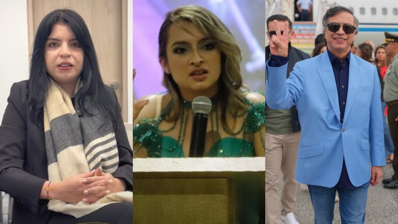 De izquierda derecha: Deicy Jiménez, Andrea Petro y Gustavo Petro.