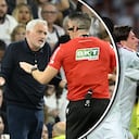 La acción de José Mourinho (izq.) tras la gran polémica en el juego de Real Madrid contra Villarreal.