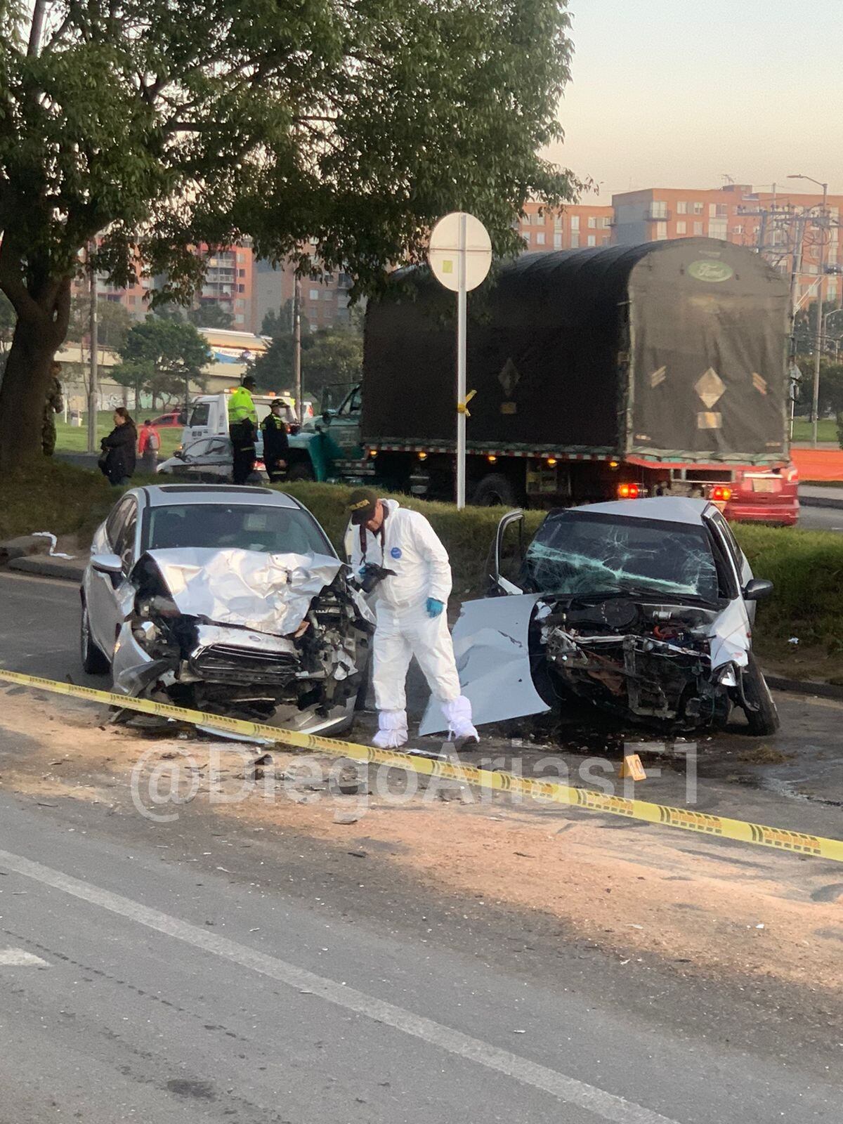 Siniestro vial en la Calle 13 en Bogotá
