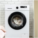 Lavadora de carga frontal y lavadora de carga superior.