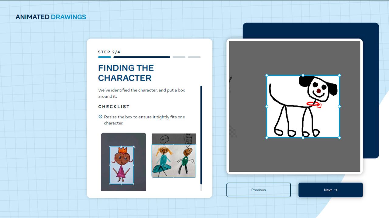 Animated Drawings funciona con base a imágenes de dibujos sencillos.