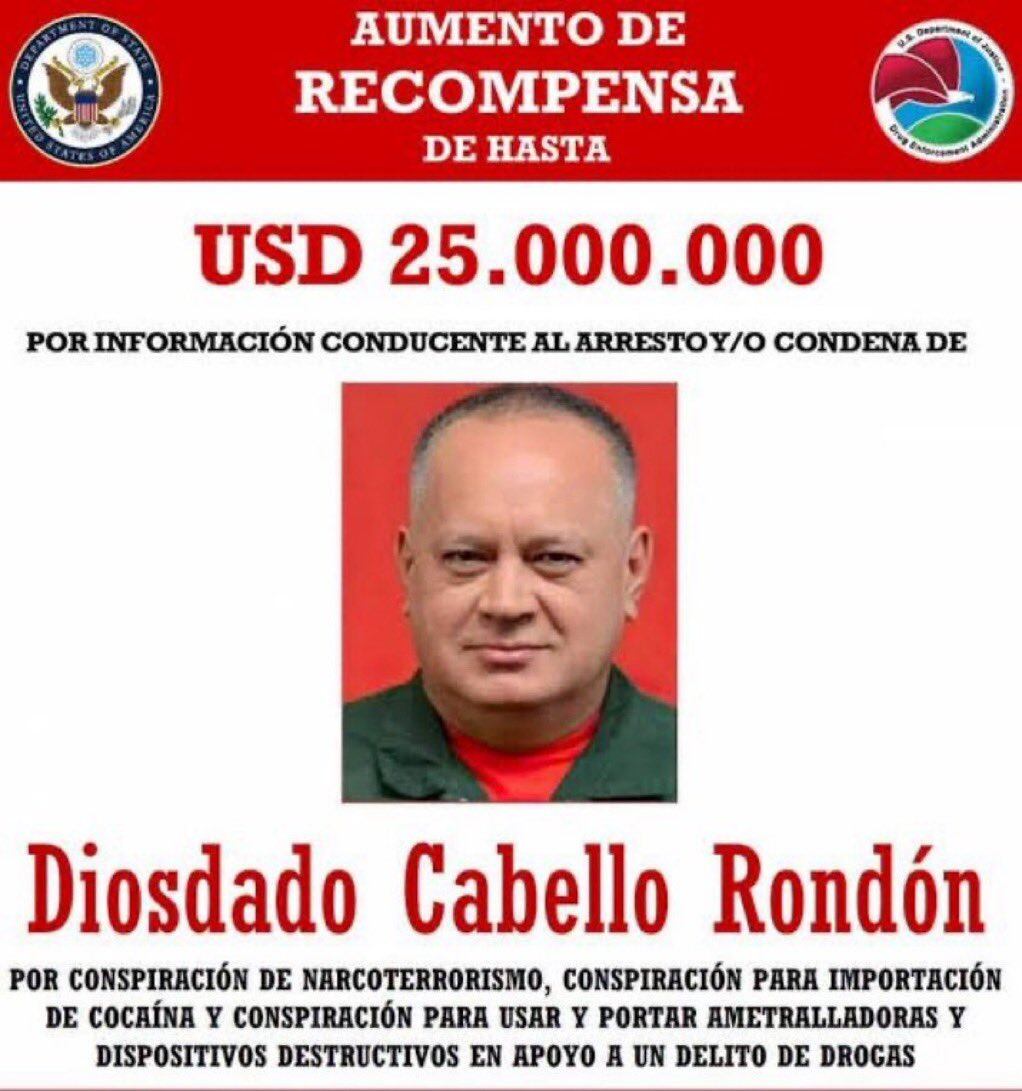 Recompensa por Diosdado Cabello