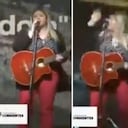 En pleno show en vivo, la cantante Analía llevó la peor parte cuando se le vino una pantalla encima mientras cantaba