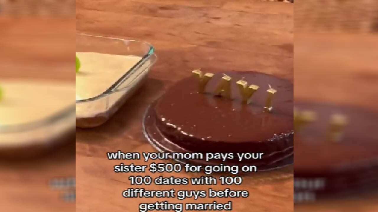 Su hermana compartió el pastel con el que 'celebraron' las 100 citas cumplidas.