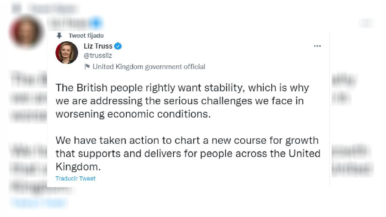 Liz Truss justificó las medidas de Jeremy Hunt para intentar salvar las finanzas de Reino Unido.