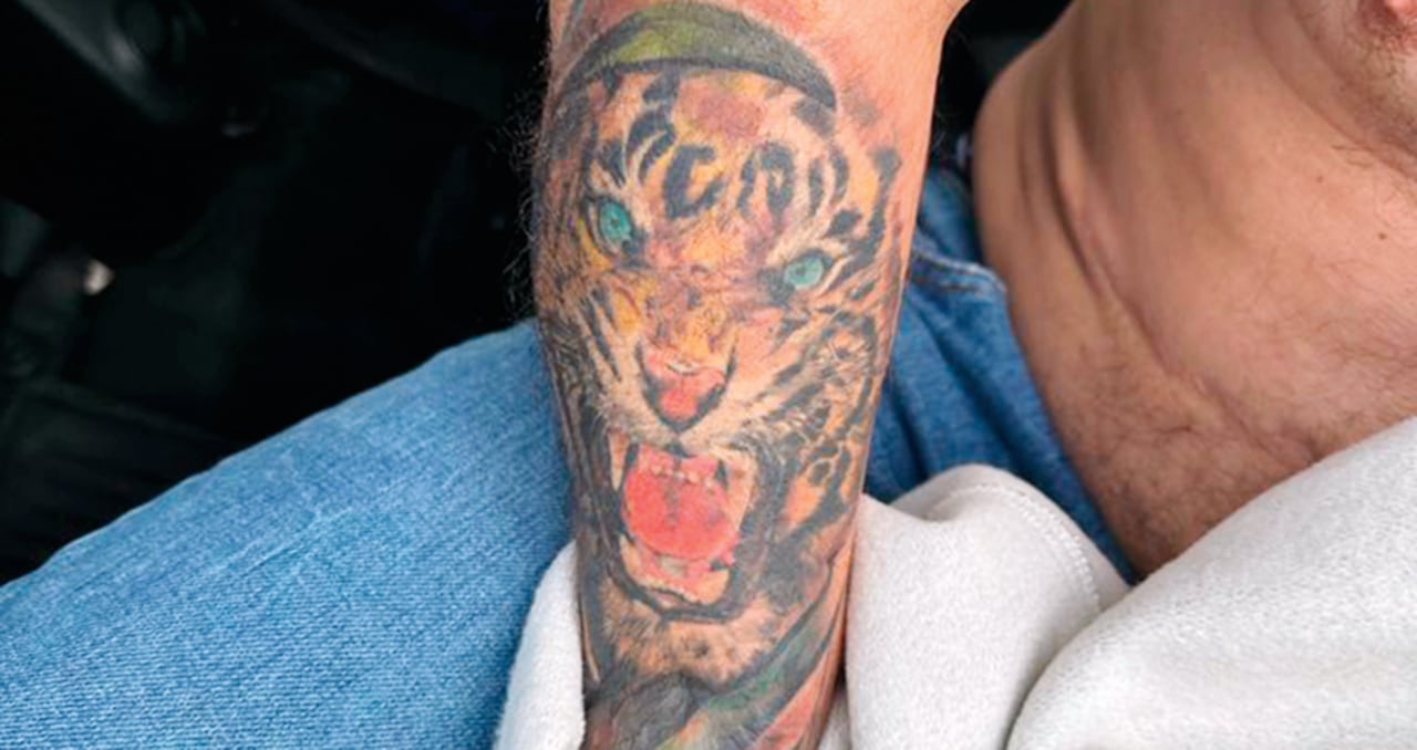 Este tatuaje de un felino en el brazo derecho fue clave para lograr la plena identificación de Wilder Emilio Sánchez, alias el Gato, solicitado en extradición.