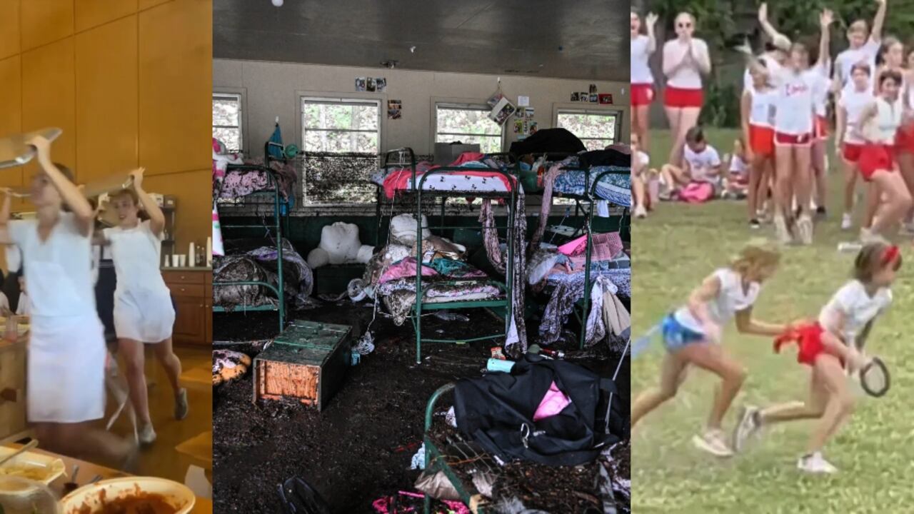 Imágenes de la tragedia en el Camp Mystic, junto a las de las niñas antes de las inundaciones.