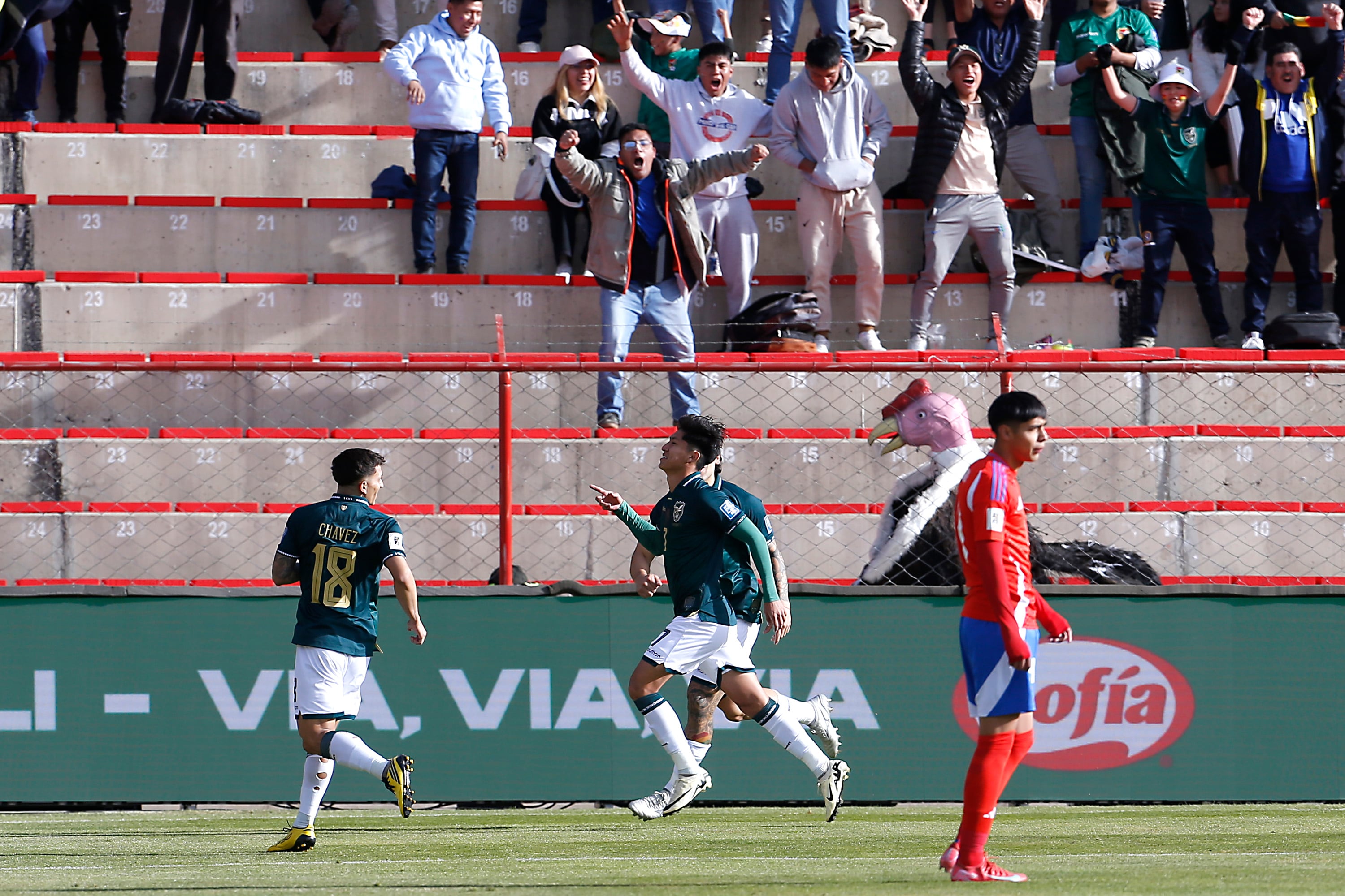 Apertura del marcador a favor de Bolivia, contra Chile, gracias a Miguel Terceros.
