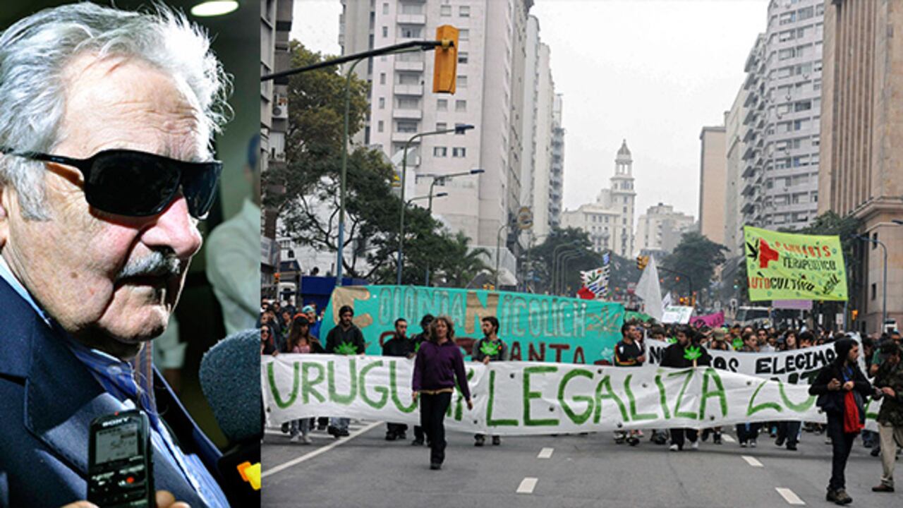 Aunque 63 por ciento de los uruguayos rechazan la legalización, la posesión de pequeñas cantidades de marihuana está despenalizada en la república oriental desde 1974. Pepe Mujica, que aseguró no haber probado la yerba, defendió la regulación para ‘darle la batalla al narcotráfico’.