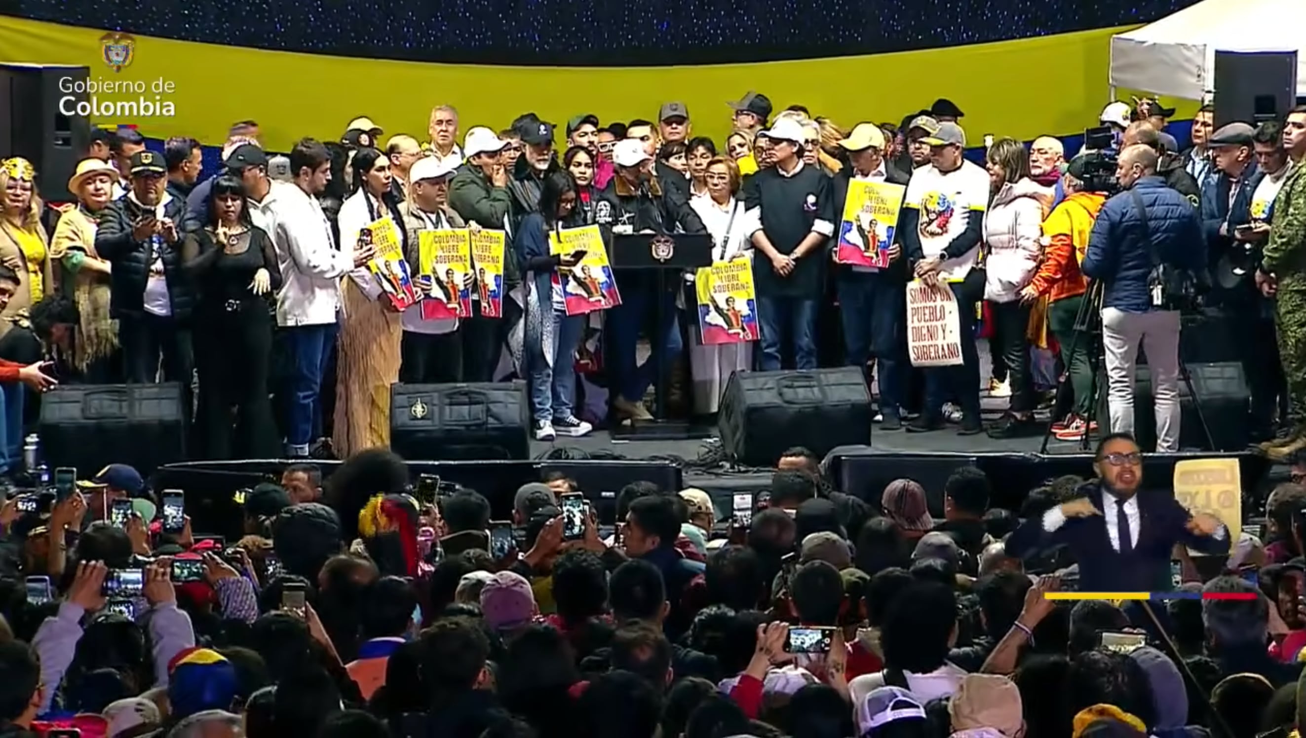 Plaza de Bolívar, presidente Gustavo Petro.