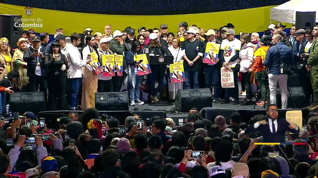 Plaza de Bolívar, presidente Gustavo Petro.