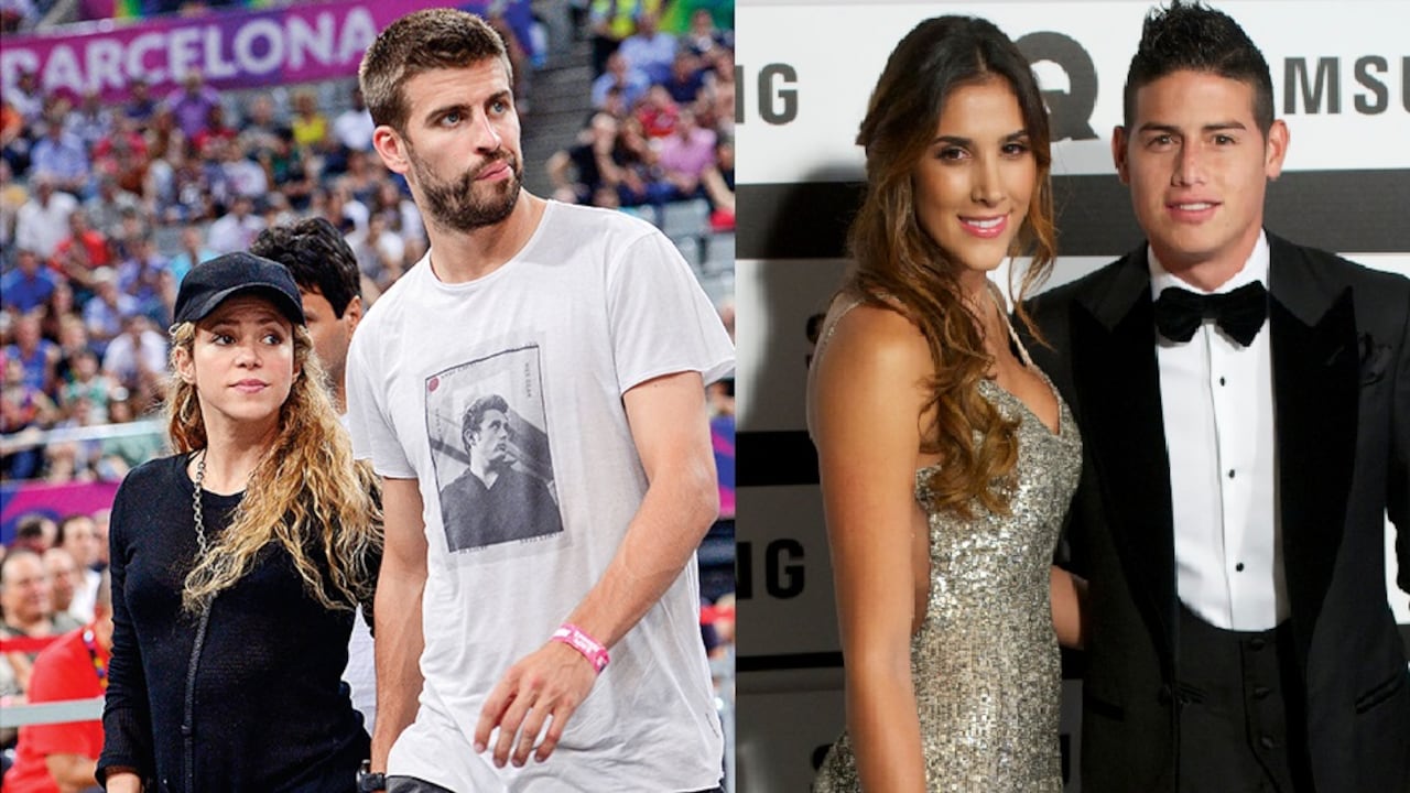 Shakira junto a Gerard Piqué y Daniela Ospina con James Rodríguez