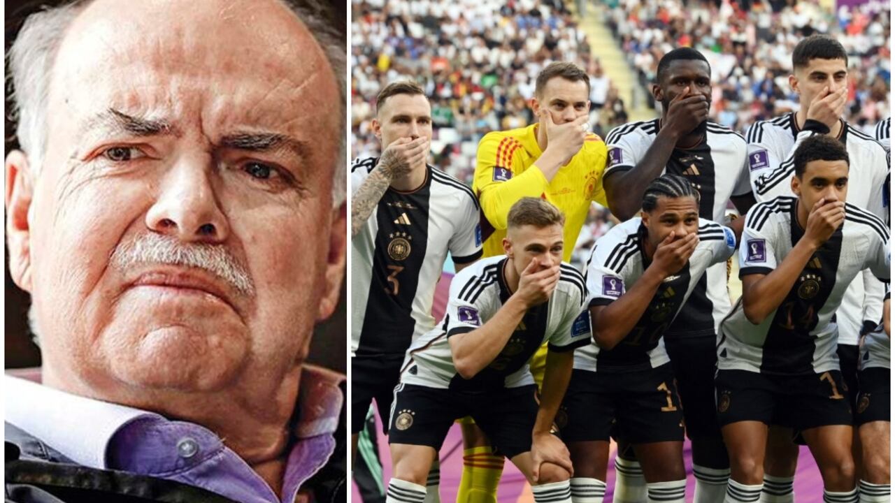 Fútbol Fútbol - Copa Mundial de la FIFA Qatar 2022 - Grupo E - Alemania contra Japón - Estadio Internacional Khalifa, Doha, Qatar - 23 de noviembre de 2022 los jugadores de Alemania se cubren la boca mientras posan para una foto de grupo del equipo antes del partido REUTERS/Annegret Hilse